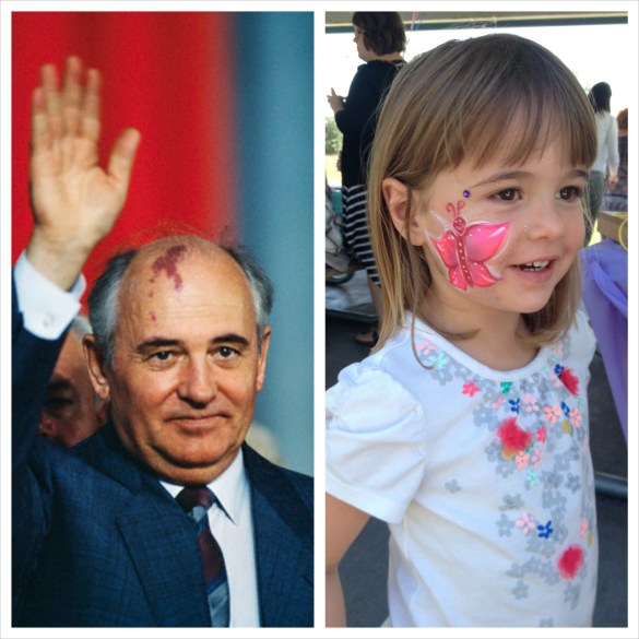 Striking resemblance? Based on Gorby's success later in life, I'm hoping so!